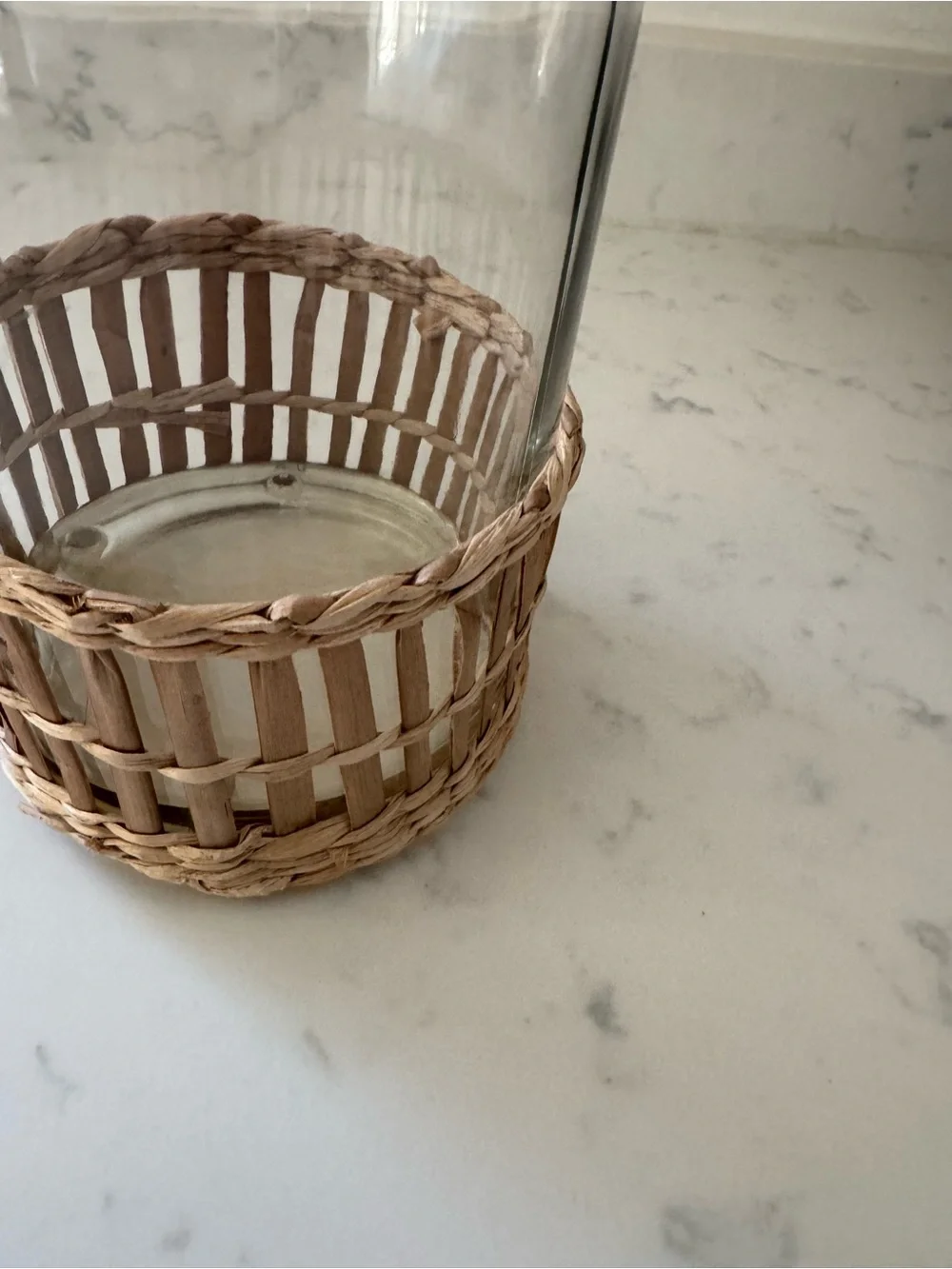 Target Clear Glass Vase with Woven Rattan Base - Natural Brown